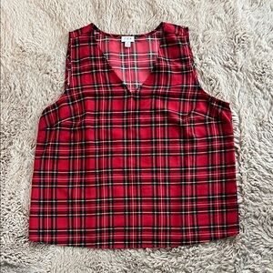 J. Crew Red Plaid Tank Top